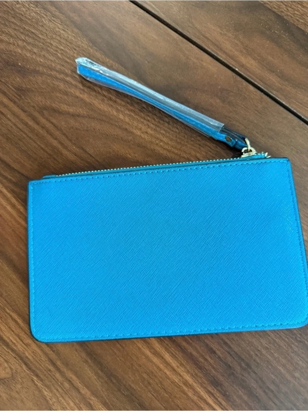 kate spade teal saffiano zip card holder wallet